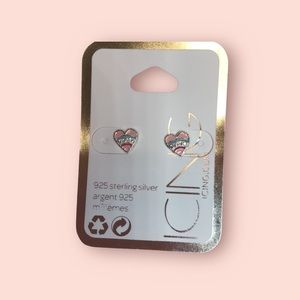 Sterling Silver Heart Stud Earring